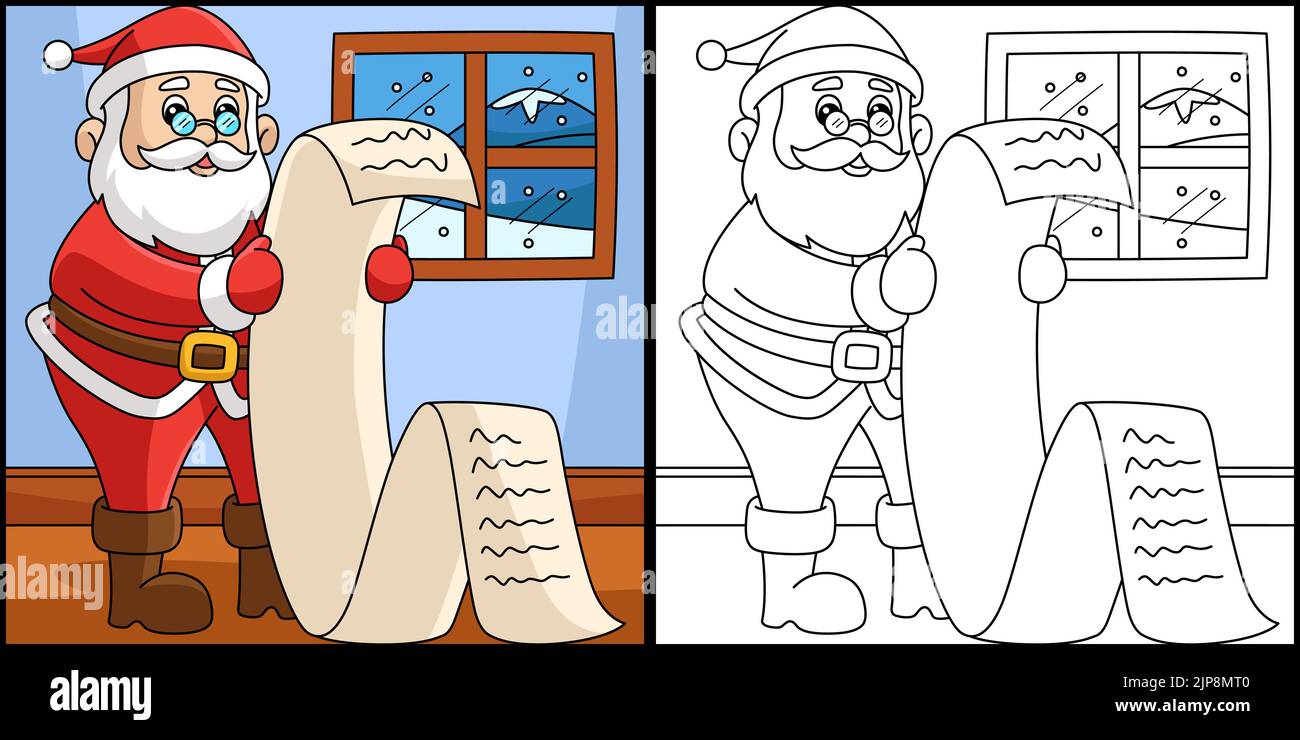 Weihnachten Santa Claus Malvorlagen Page Illustration Stock