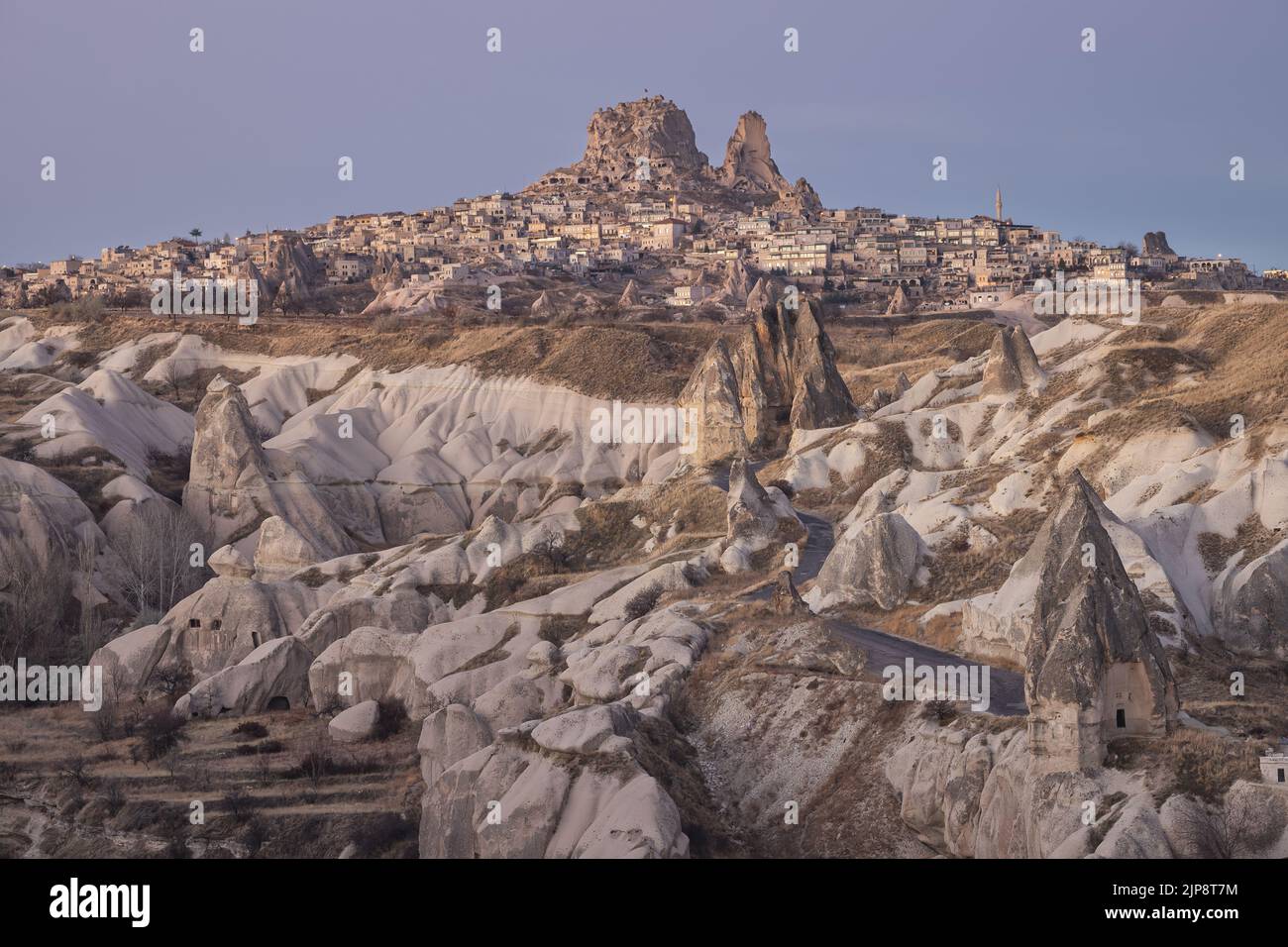 Schloss Uchisar im Goreme-Nationalpark, Kappadokien, Türkei. Stockfoto