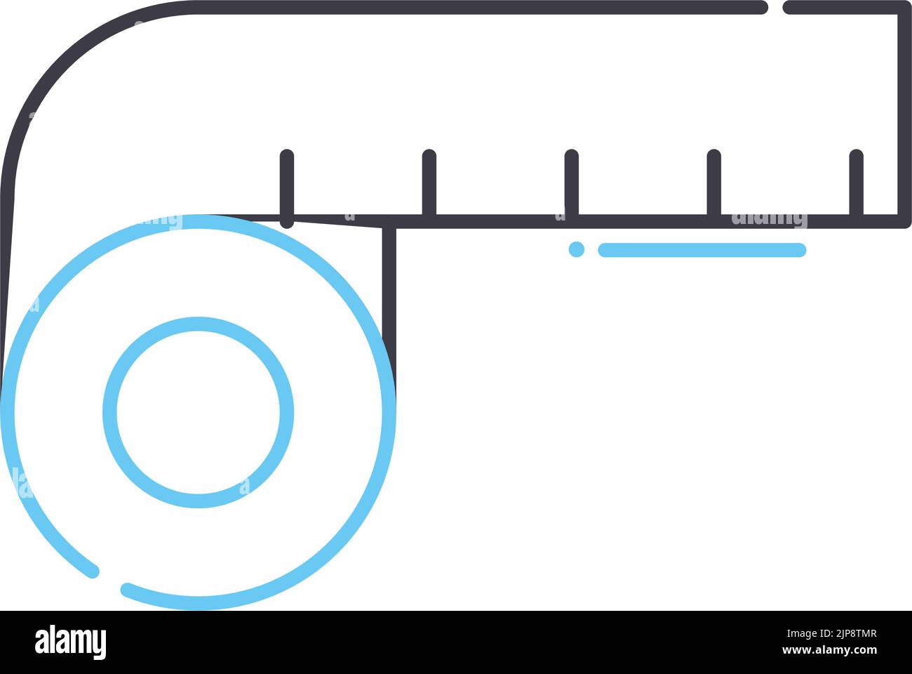 Maßband Liniensymbol, Umrisssymbol, Vektordarstellung, Konzeptschild Stock Vektor