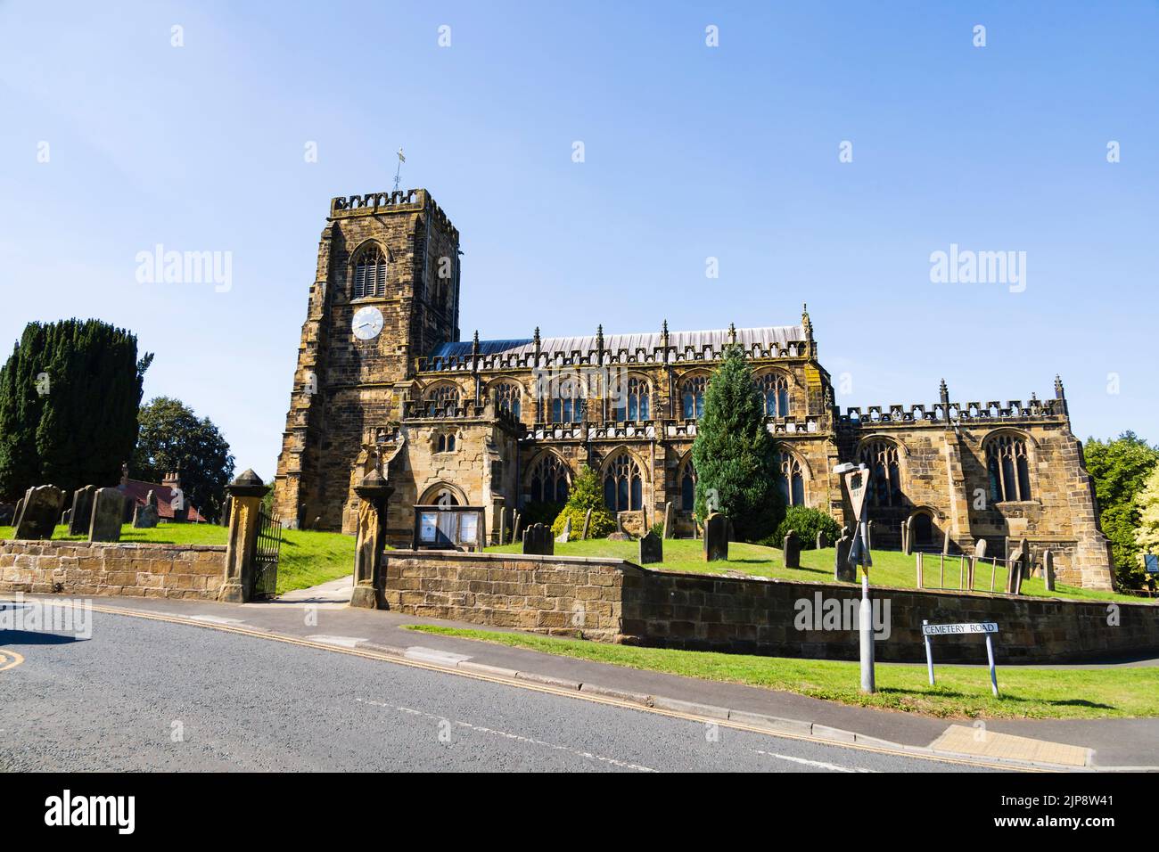 St. Mary's Pfarrkirche, Kirkgate, Thirsk, North Yorkshire, England Stockfoto
