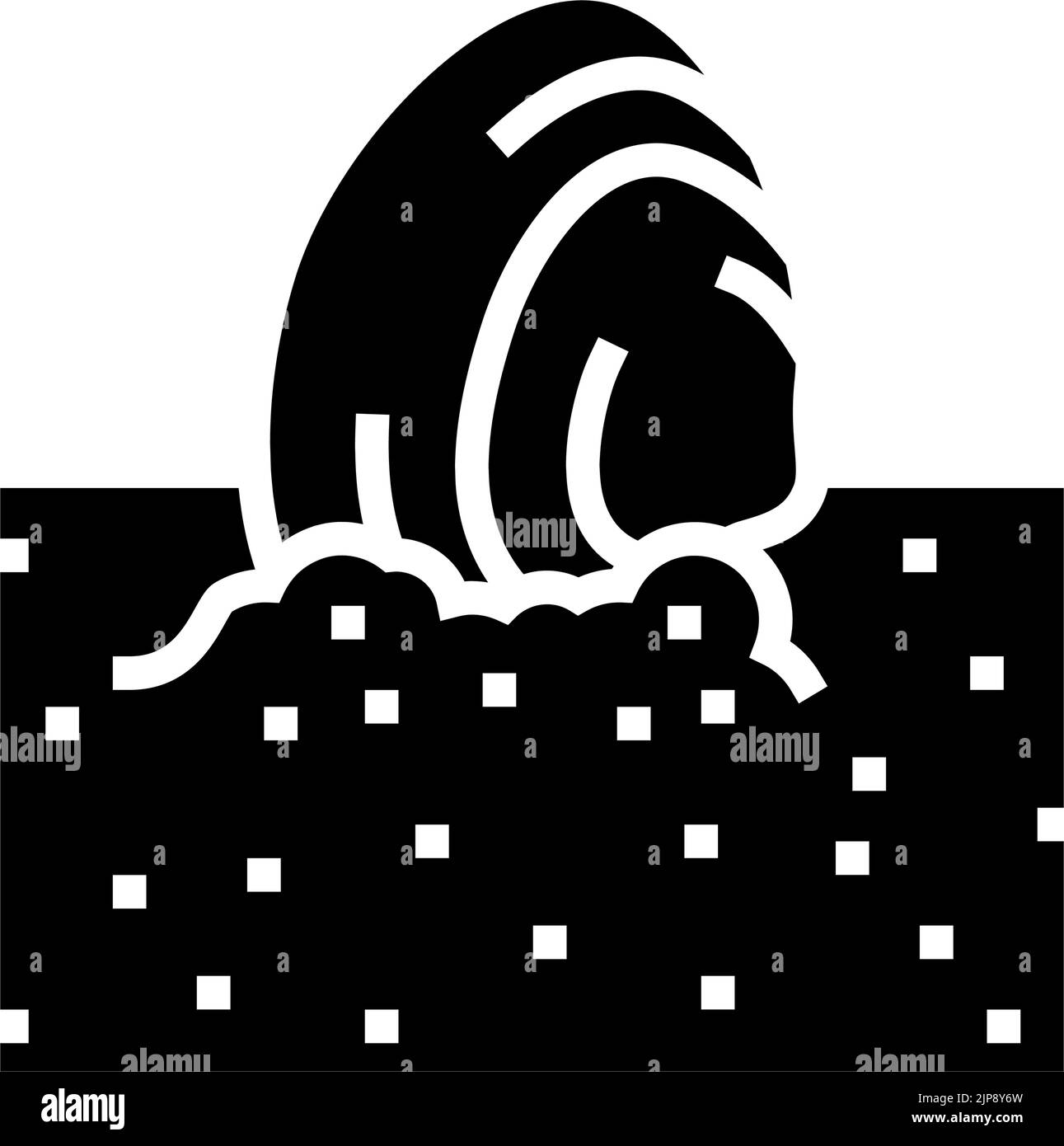 Abbildung des Symbols „Sand Sea Shell Glyph“ Stock Vektor