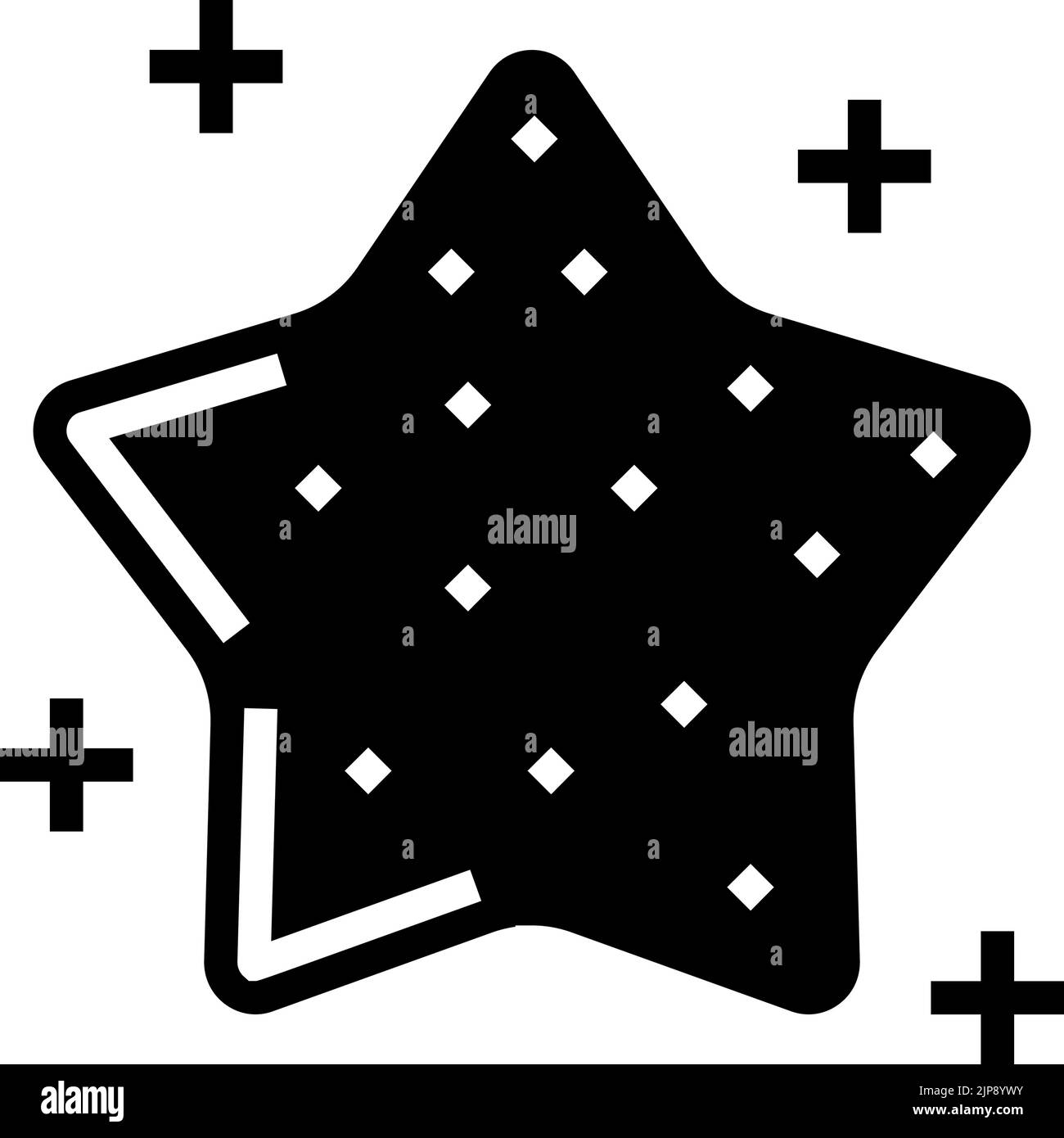 Sterngelee Süßigkeiten Gummy Glyphe Symbol Vektorgrafik Stock Vektor