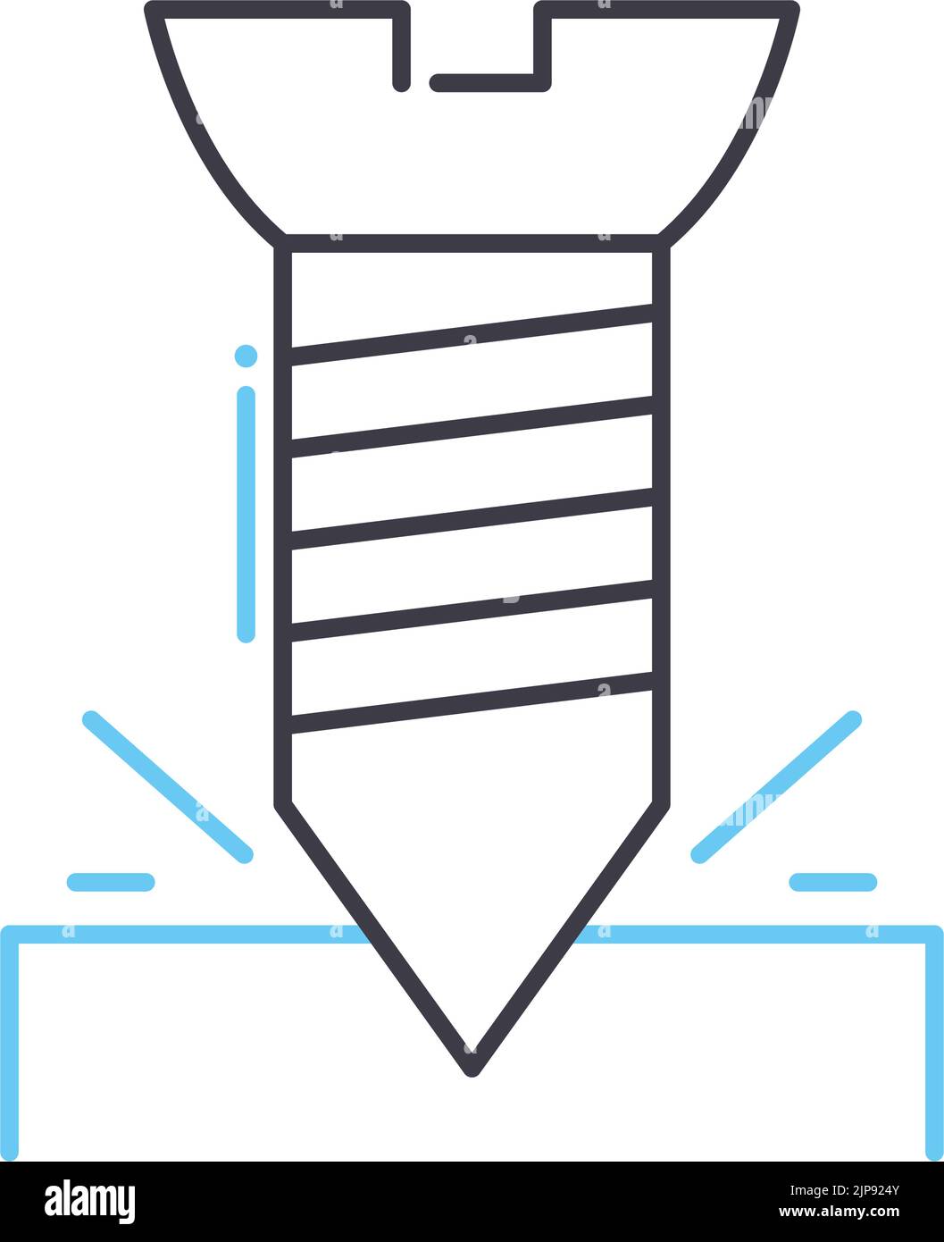 Schraubenliniensymbol, Umrisssymbol, Vektorgrafik, Konzeptschild Stock Vektor