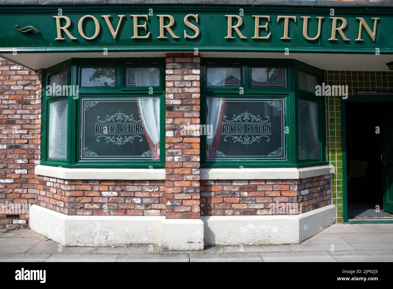 Das Rovers Return Inn am Set der ITV SOAP Opera Coronation Street. Stockfoto