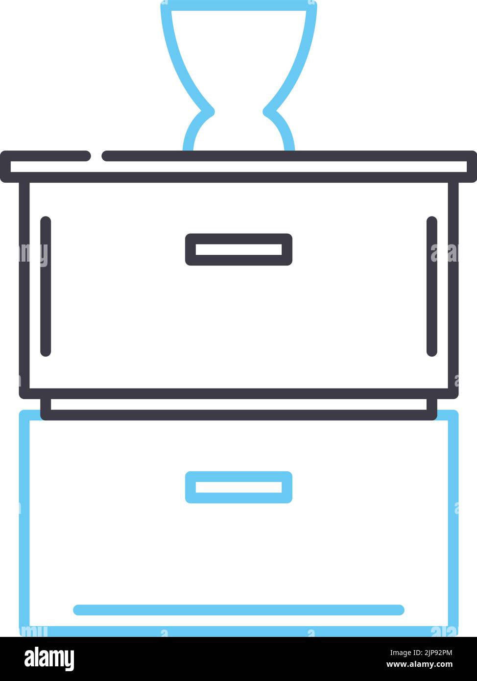 Symbol für Büroschublade, Umrisssymbol, Vektordarstellung, Konzeptschild Stock Vektor