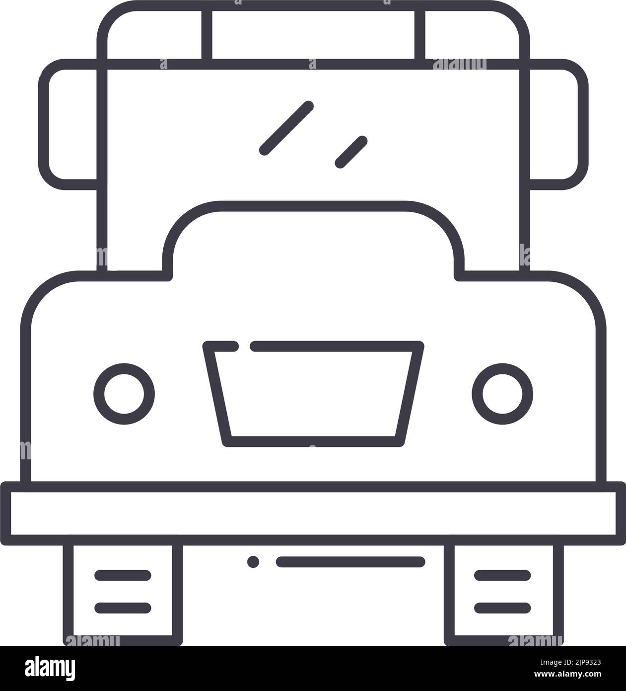 Schule Bus Linie Symbol, Umriss Symbol, Vektor-Illustration, Konzept Zeichen Stock Vektor