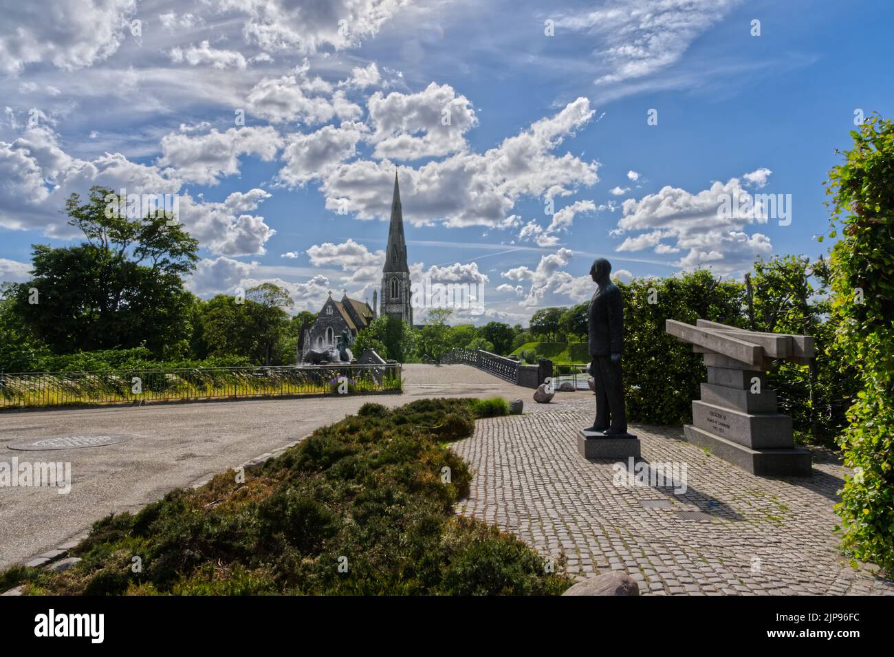 HDR-Panorama von Kopenhagen mit der St. Albans Kirche in Europa Stockfoto