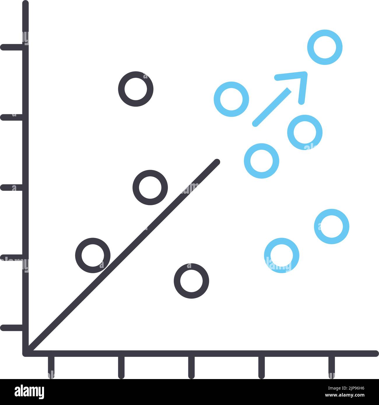 Scatter Plot line icon, outline Symbol, Vektor-Illustration, Konzept Zeichen Stock Vektor