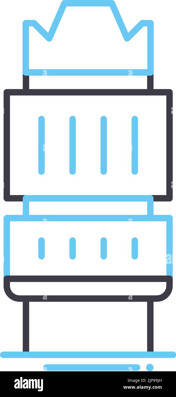 Liniensymbol für Weitwinkelobjektiv, Umrisssymbol, Vektordarstellung, Konzeptschild Stock Vektor