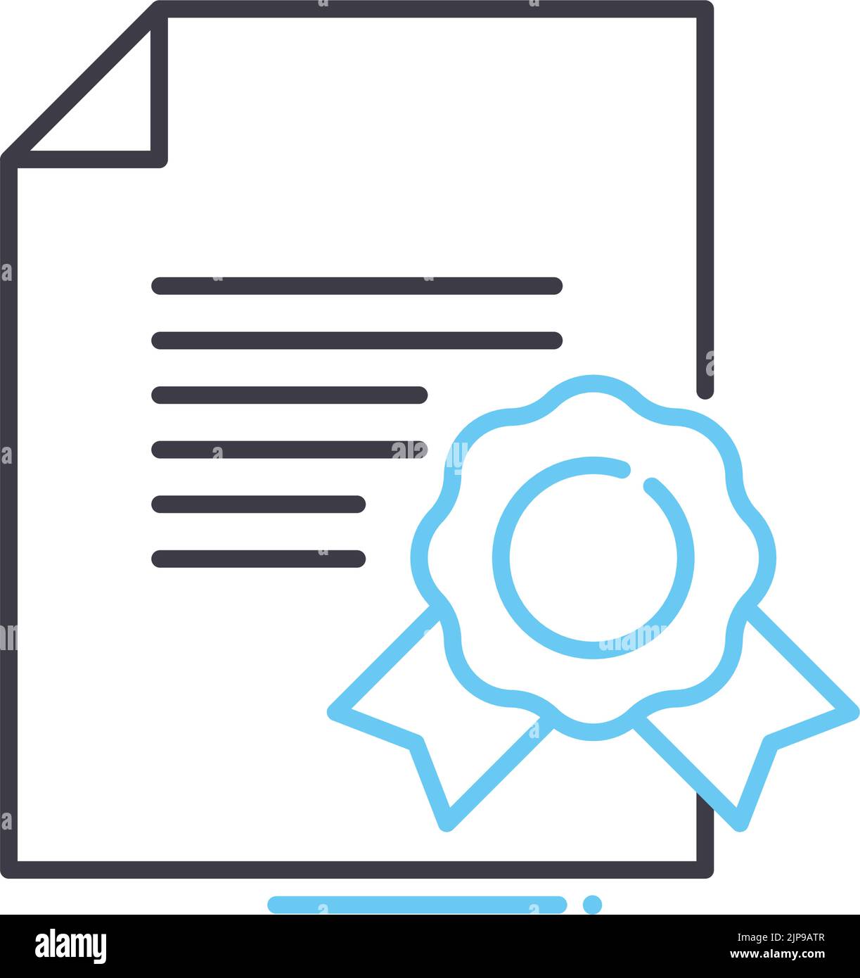 Lizenzzeilensymbol, Umrisssymbol, Vektordarstellung, Konzeptzeichen Stock Vektor