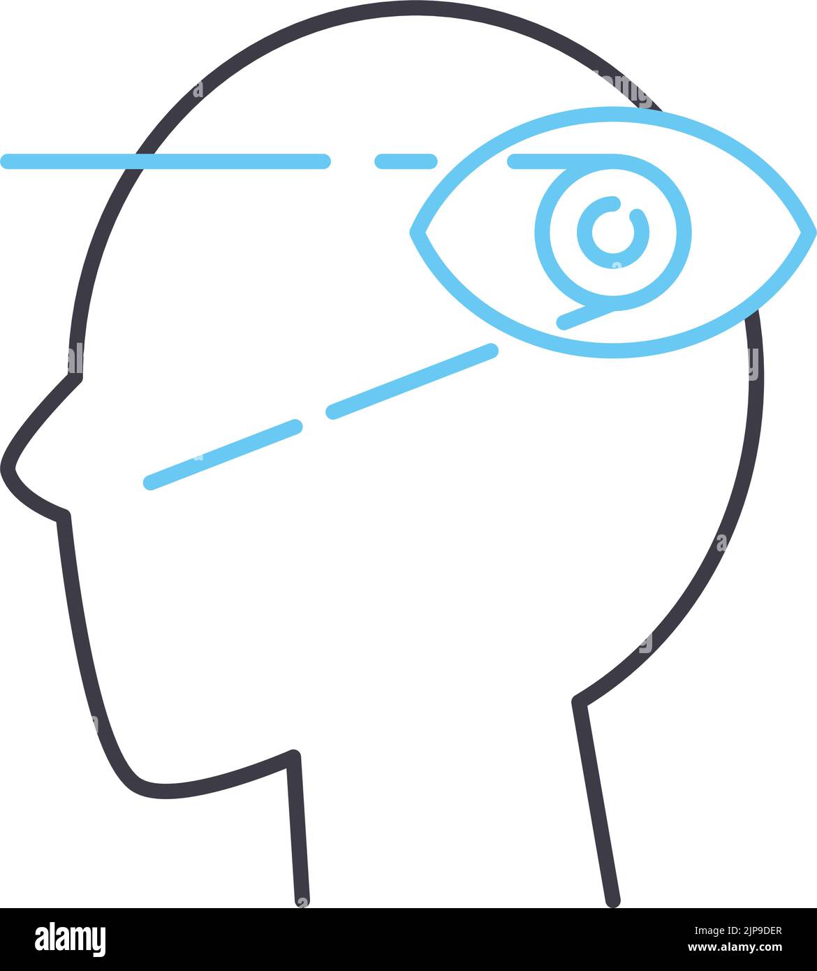 Vision Mind Line Symbol, Umrisssymbol, Vektordarstellung, Konzeptzeichen Stock Vektor