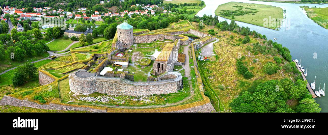 Festung Bohus bei Göteborg „Göteborg“ – Luftpanorama aus Europa Stockfoto
