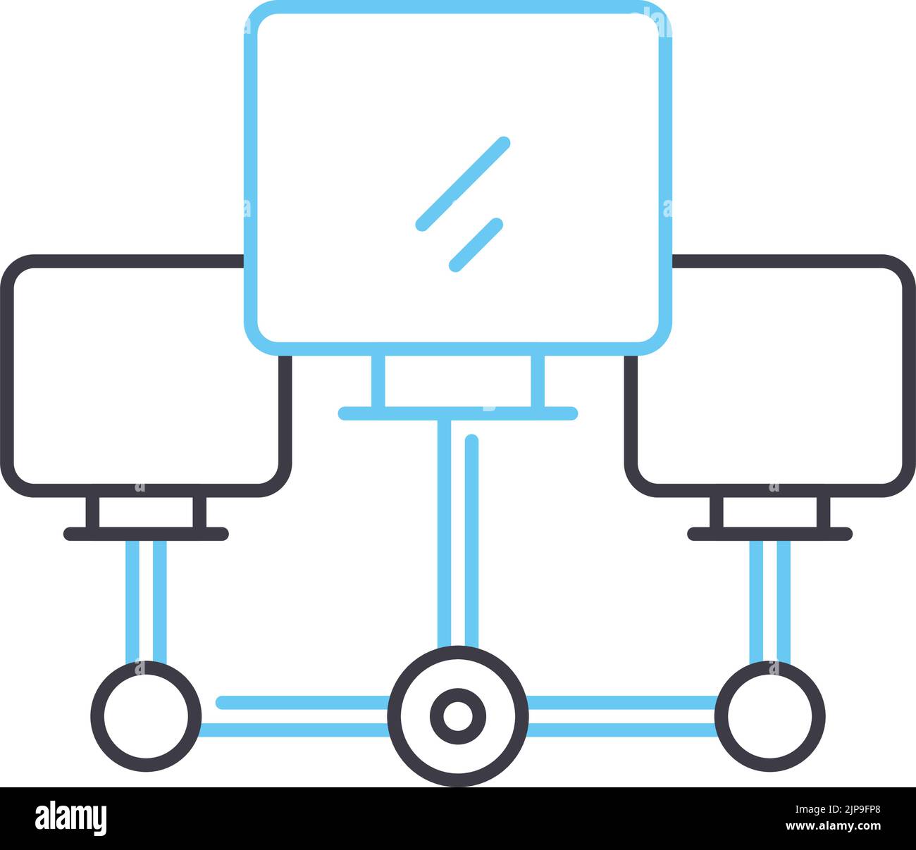 Liniensymbol für lokales Netzwerk, Umrisssymbol, Vektordarstellung, Konzeptzeichen Stock Vektor