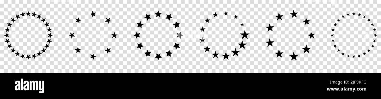 Sternzeichen im Kreis. Vektordarstellung auf transparentem Hintergrund isoliert Stock Vektor