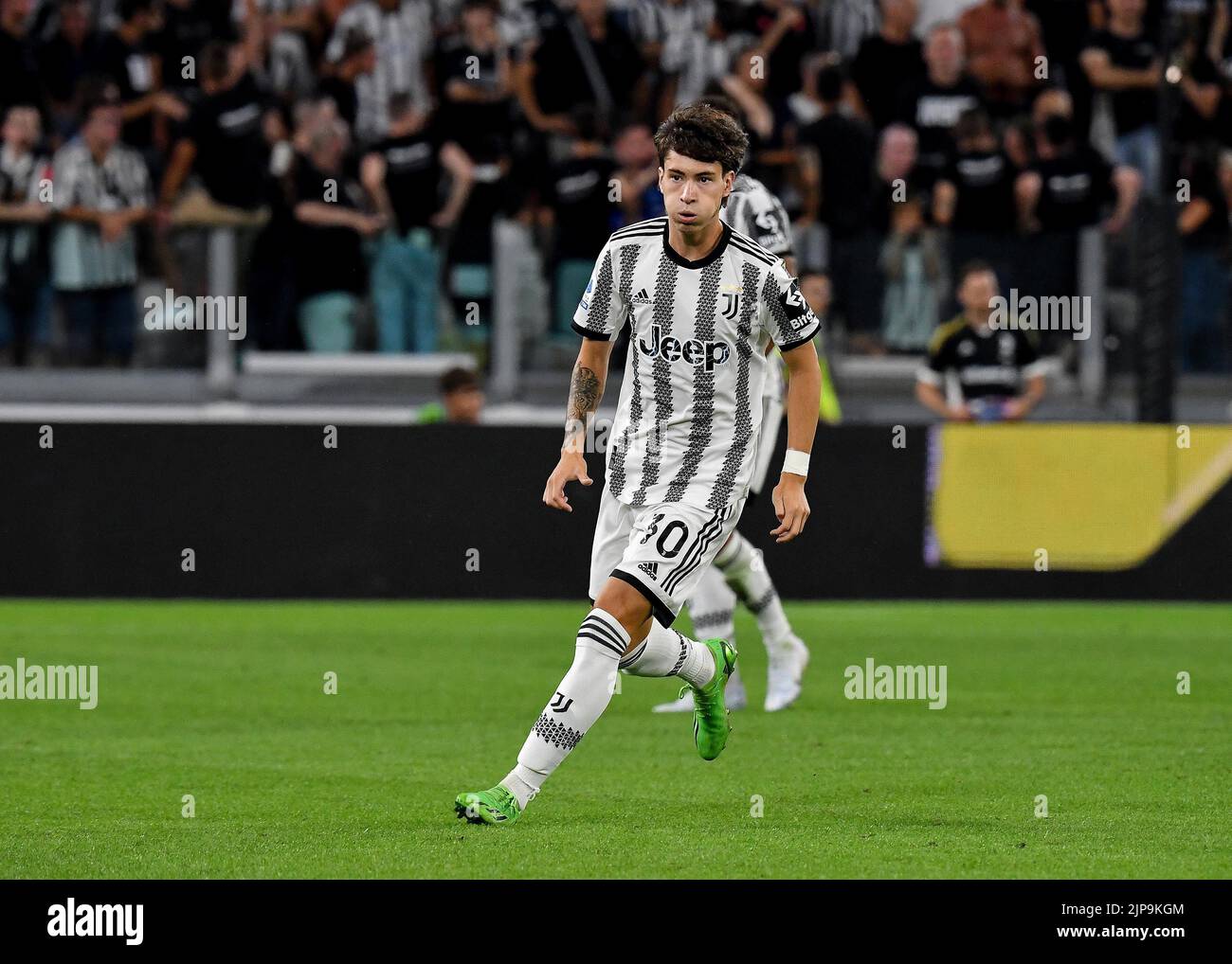 Turin, Italien, 15. August 2022, Matias Soule von Juventus FC in Aktion während des Spiels der Serie A 2022/23 zwischen Juventus FC und US Sassuolo im Allianz Stadium am 15. August 2022 in Turin, Italien Stockfoto