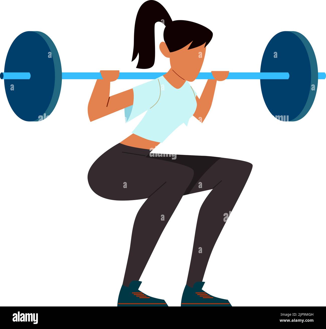 Frau hebt Gewichte. Fitnesstraining. Power-Lifting-Sportler Stock Vektor