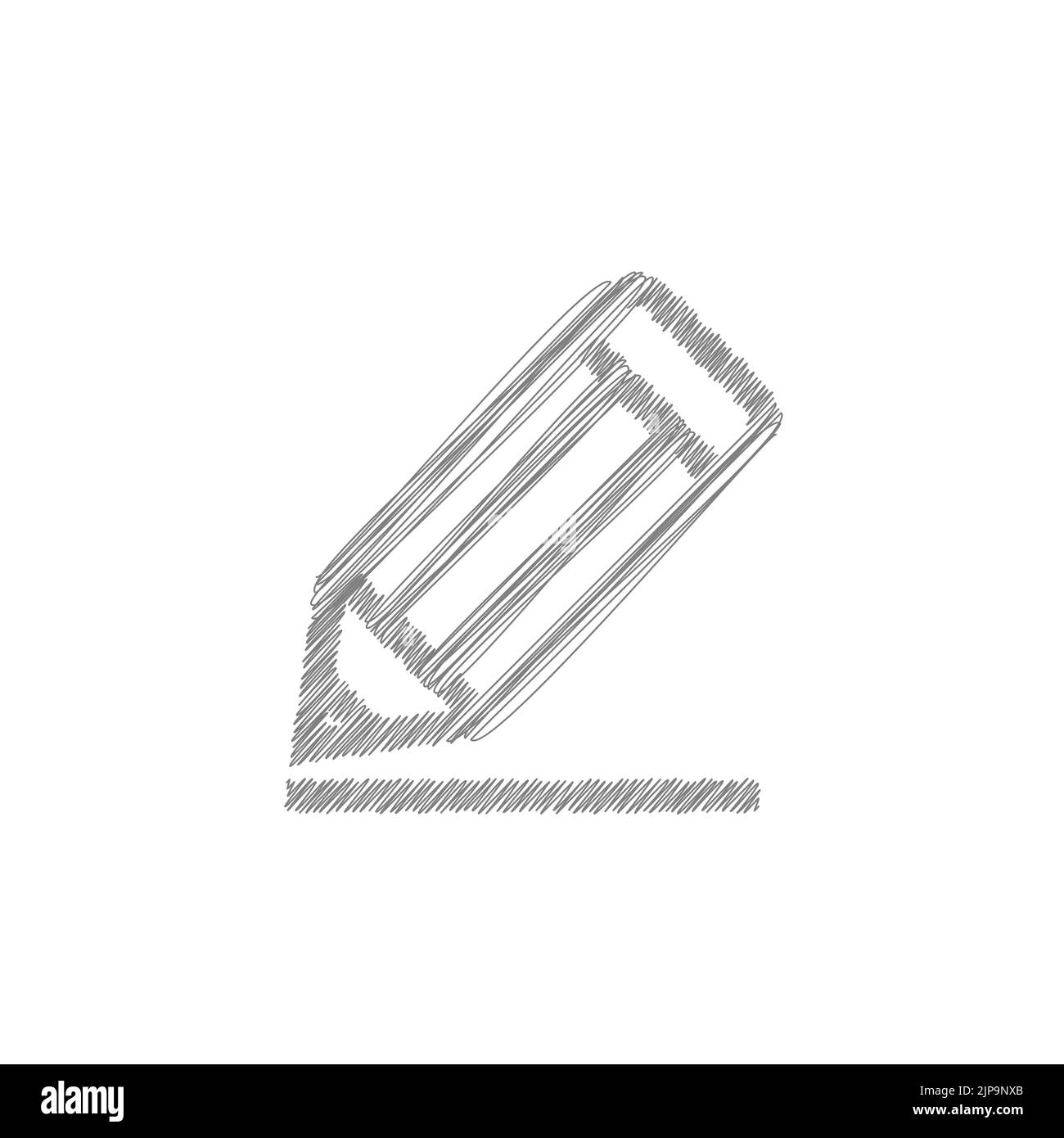 Vektorsymbol für Skizzen mit Bleistift. Zeichen der Bildung für Design, Logo Stock Vektor