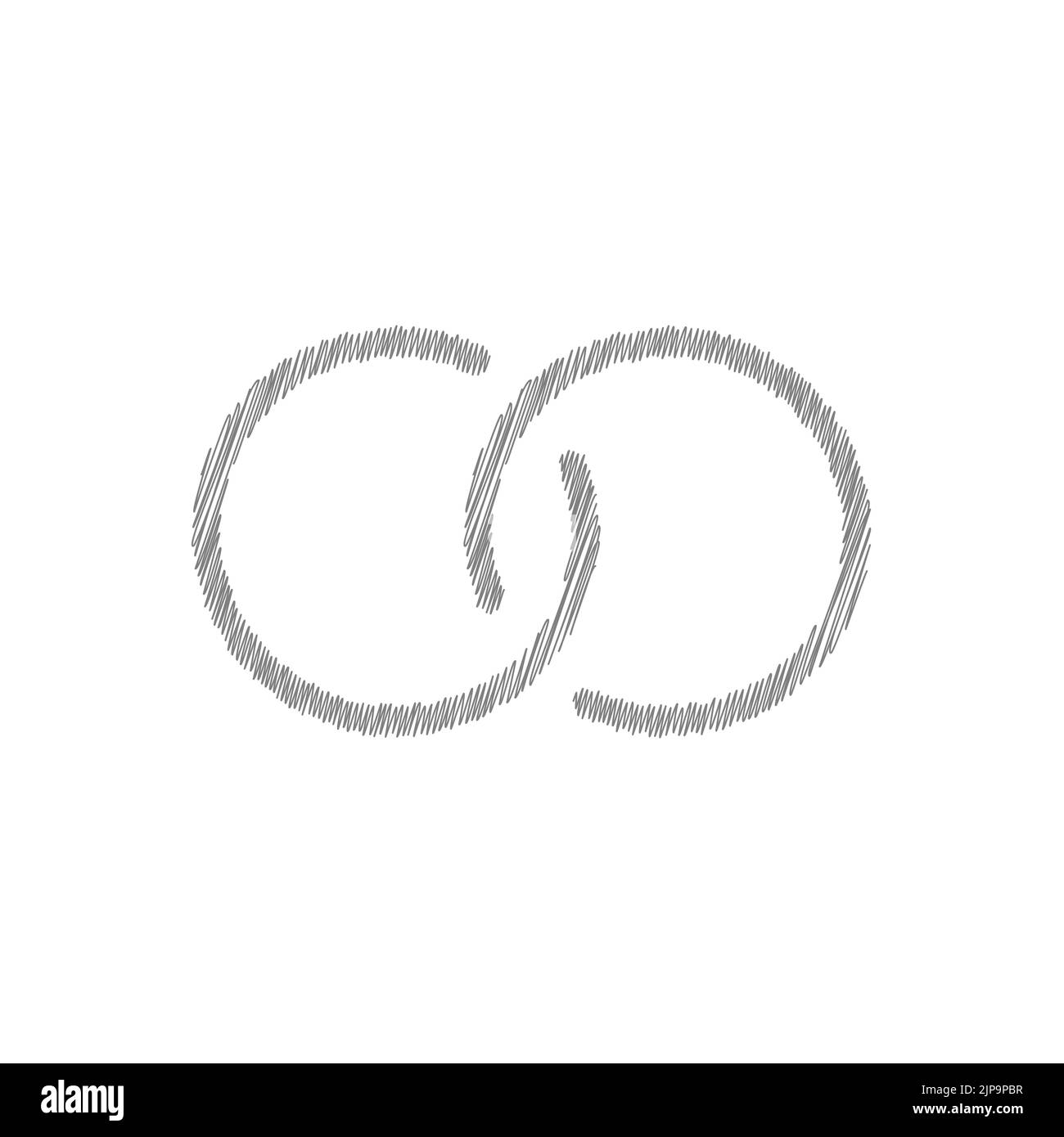 Skizzenvektor-Symbol für Eheringe. Eheringe trendige Illustration Stock Vektor