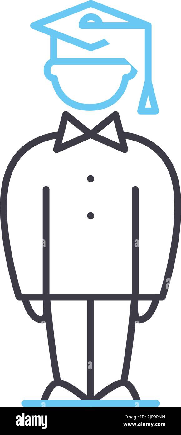 Symbol für Studienlinie, Umrisssymbol, Vektordarstellung, Konzeptzeichen Stock Vektor