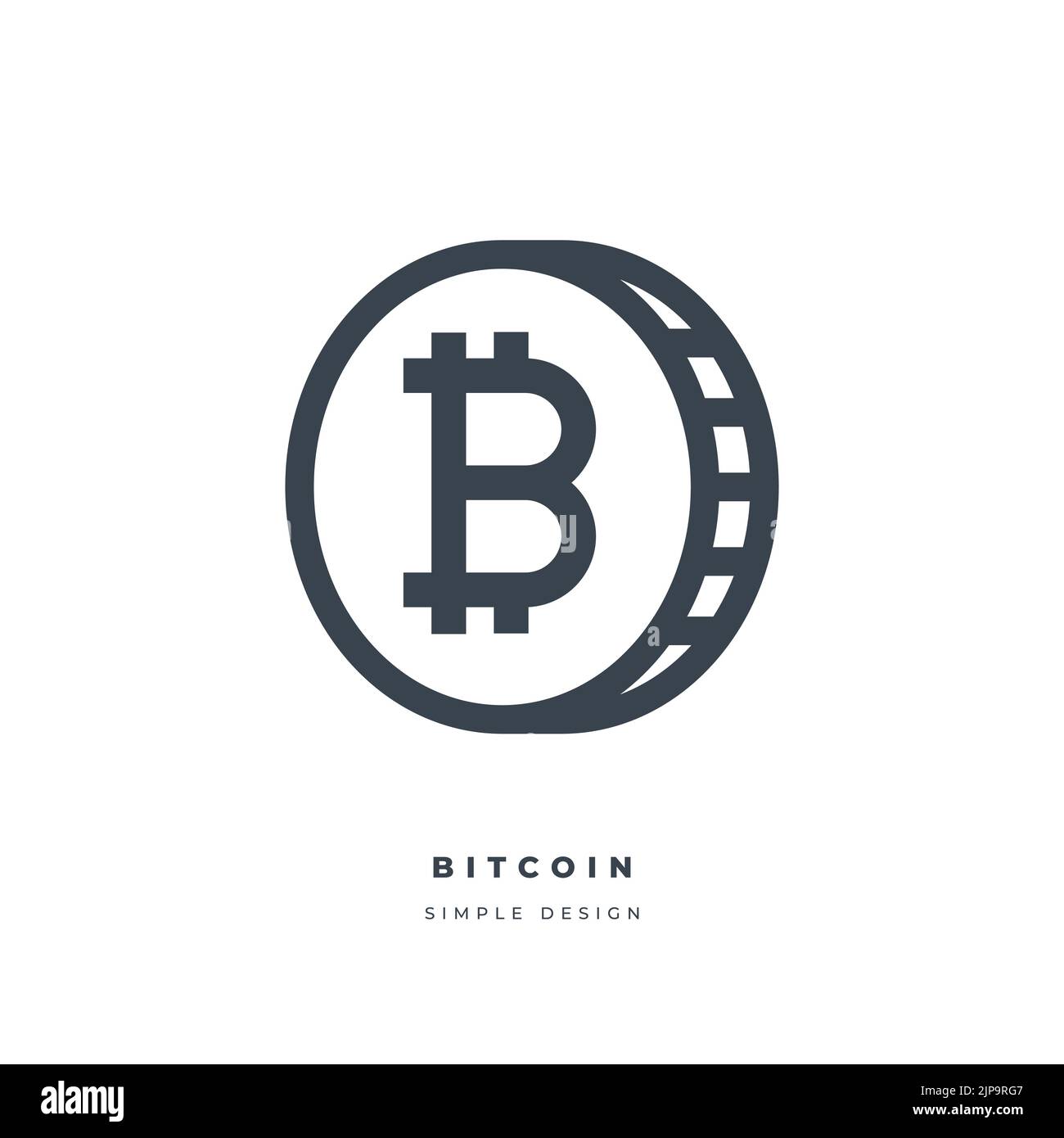 Bitcoin-Kryptowährung-Symbol mit dünner Linie. Stock Vektor