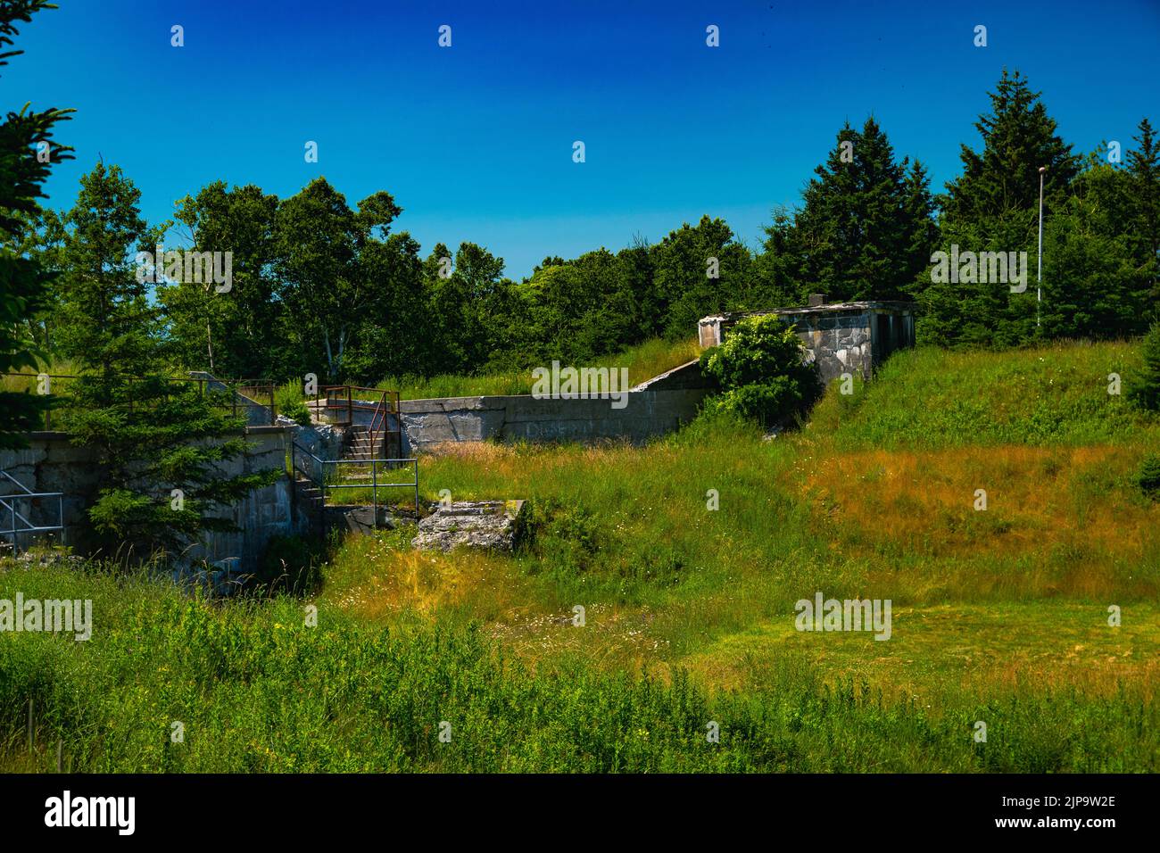 Zerfallen militärische Struktur in Fort ives Stockfoto