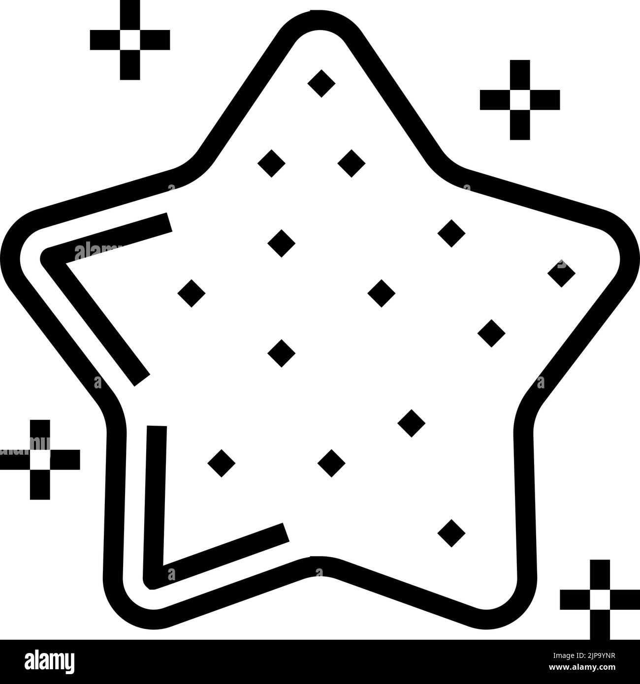 Stern Gelee Süßigkeiten Gummy Linie Symbol Vektor Illustration Stock Vektor