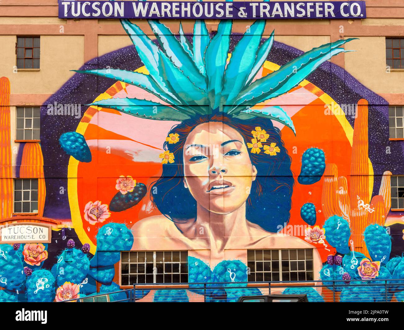 Warehouse Graffiti,Downtown, Tucson,Arizona, Vereinigte Staaten,USA Stockfoto