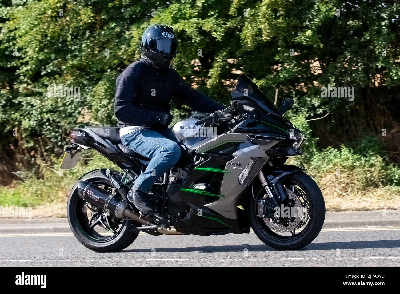 Bukarest, Rumänien. 26. Mai 2023: Ein Motorrad Kawasaki Ninja H2