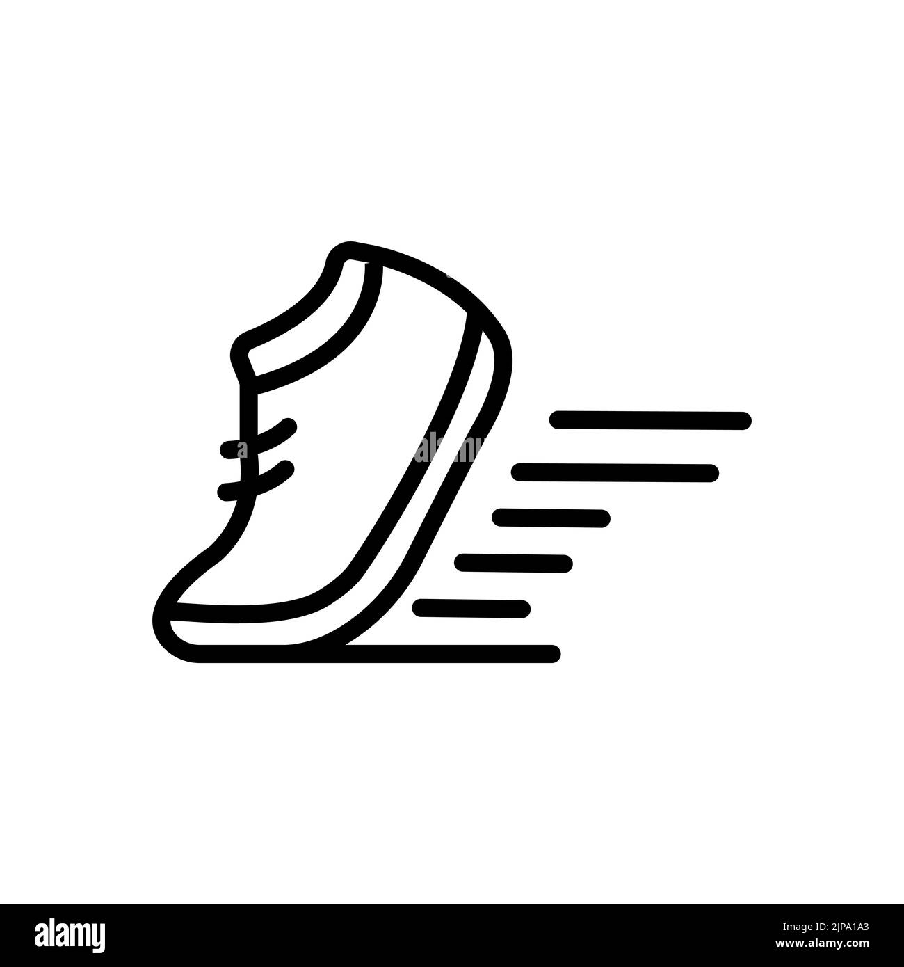 Lauffußsymbol. Kontur laufen Fuß Vektor-Symbol für Web-Design isoliert auf weißem Hintergrund Stock Vektor