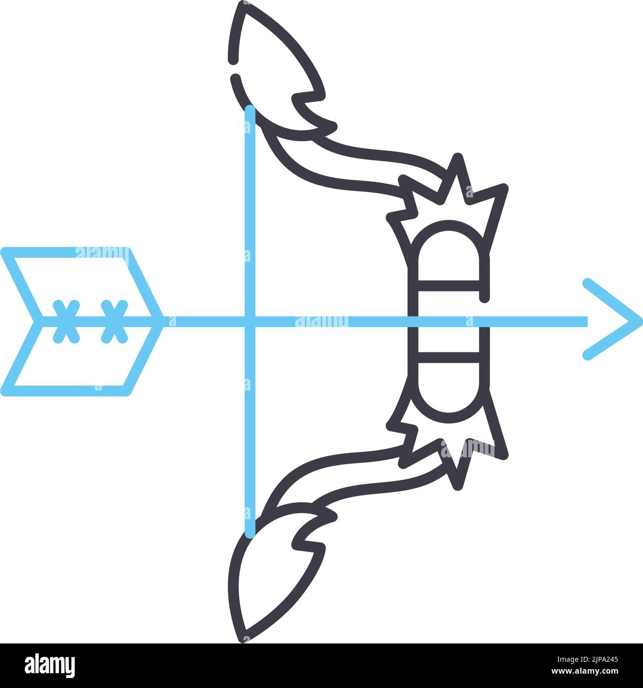 Fahrboot Linie Symbol, Umriss Symbol, Vektor-Illustration, Konzept Zeichen Stock Vektor