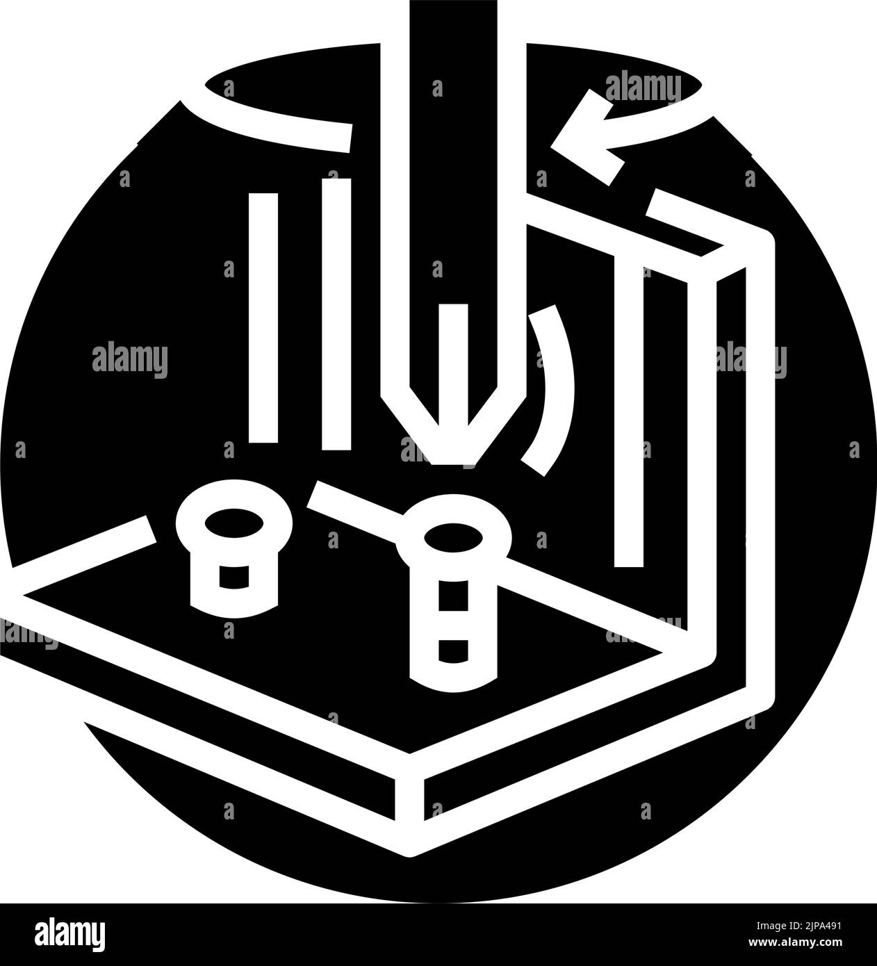 Ziehen Sie die Schraubendreher-Baugruppe Möbel Glyphen Symbol Vektorgrafik Stock Vektor