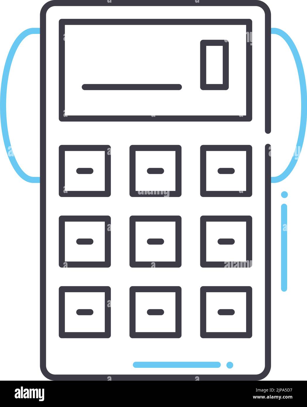 Symbol für mathematische Berechnungszeile, Umrisssymbol, Vektordarstellung, Konzeptzeichen Stock Vektor