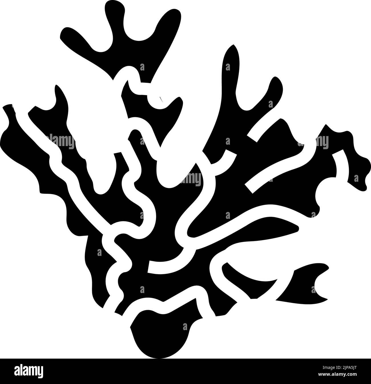 Coral Meer Strand Sommer Glyphe Symbol Vektor Illustration Stock Vektor