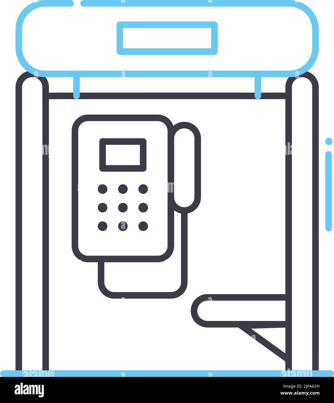 Telefonkabinenliniensymbol, Umrisssymbol, Vektordarstellung, Konzeptschild Stock Vektor