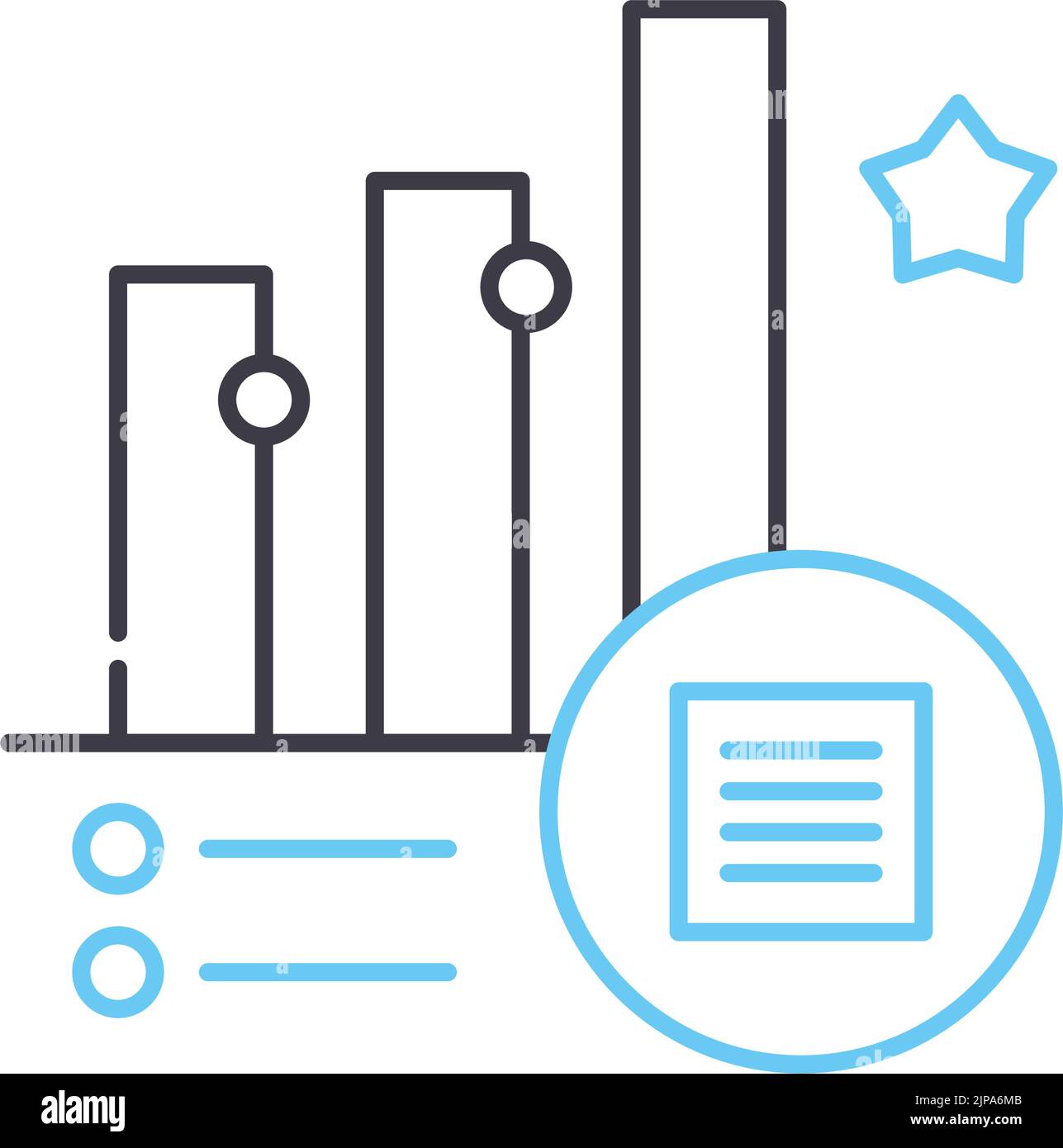 Qualitative Forschung Liniensymbol, Umrisssymbol, Vektordarstellung, Konzeptzeichen Stock Vektor