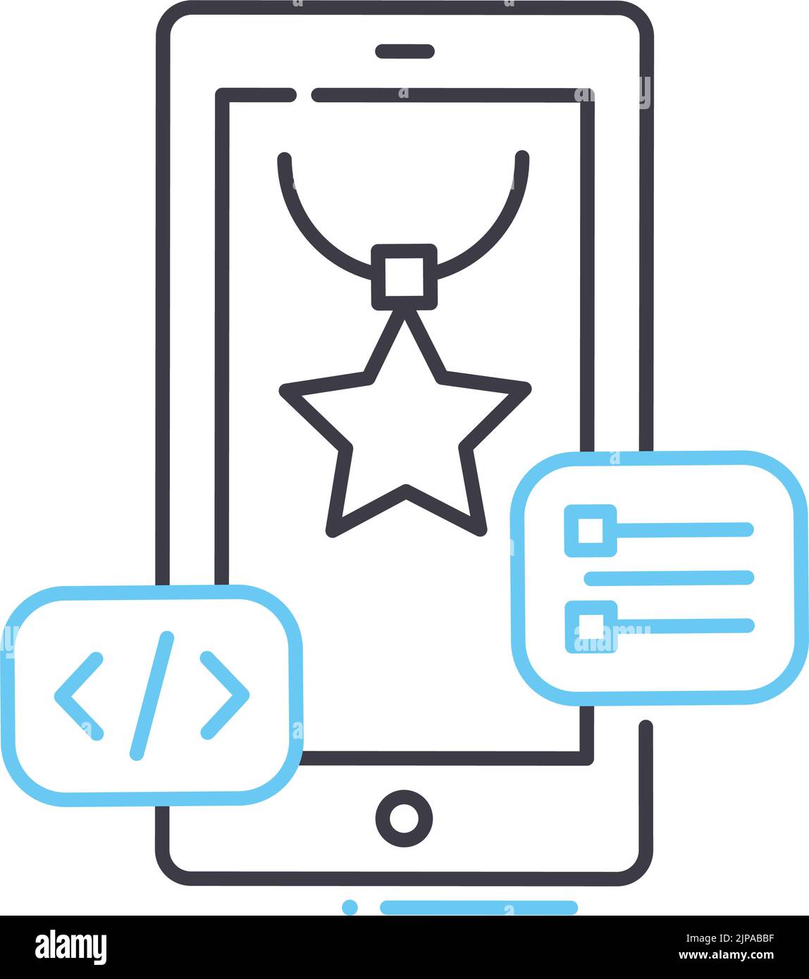 ux Design Line Icon, Umrisssymbol, Vektordarstellung, Konzeptzeichen Stock Vektor