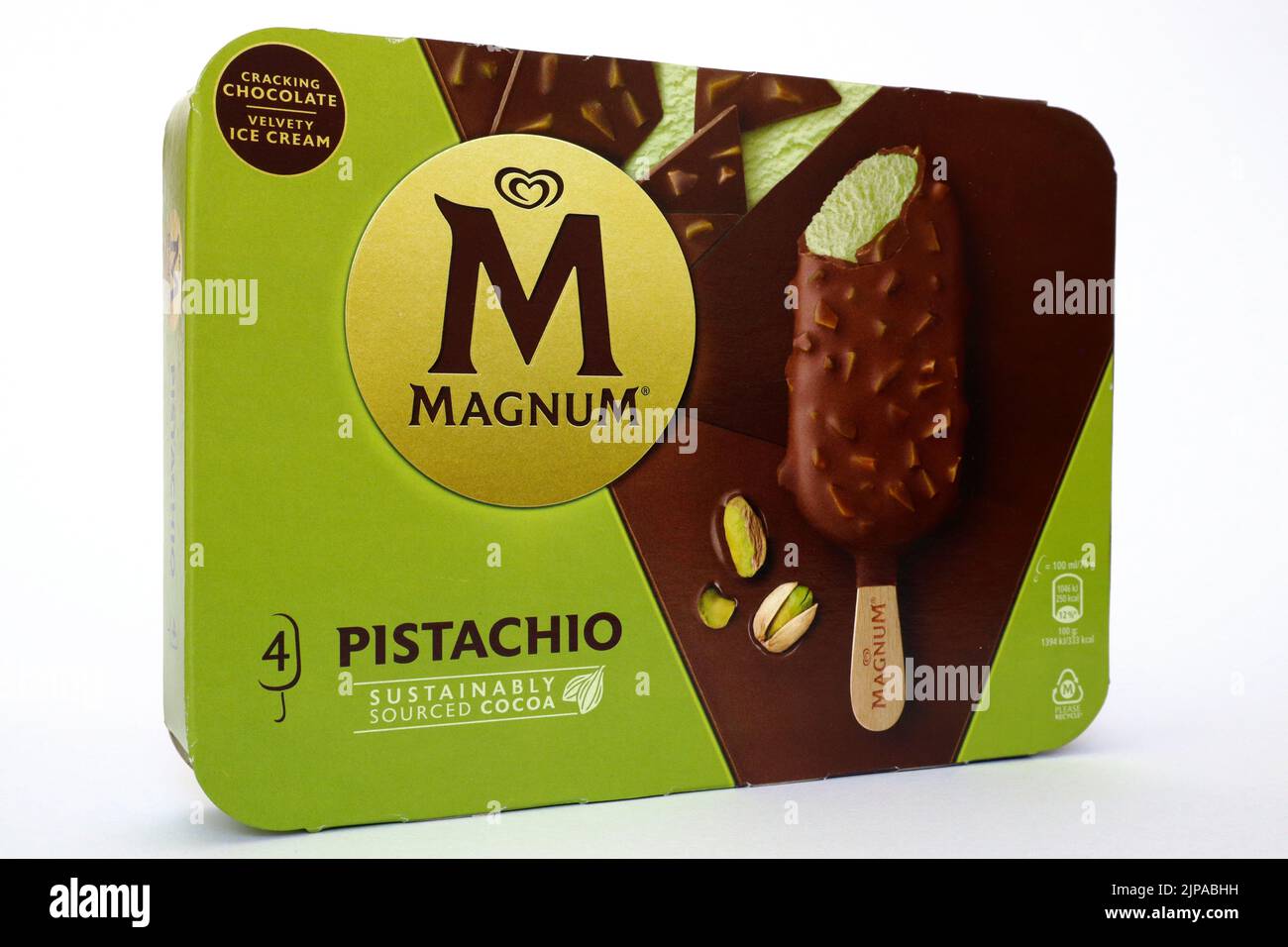 MAGNUM Pistachio Eis. Magnum ist eine Marke von Unilever Stockfoto