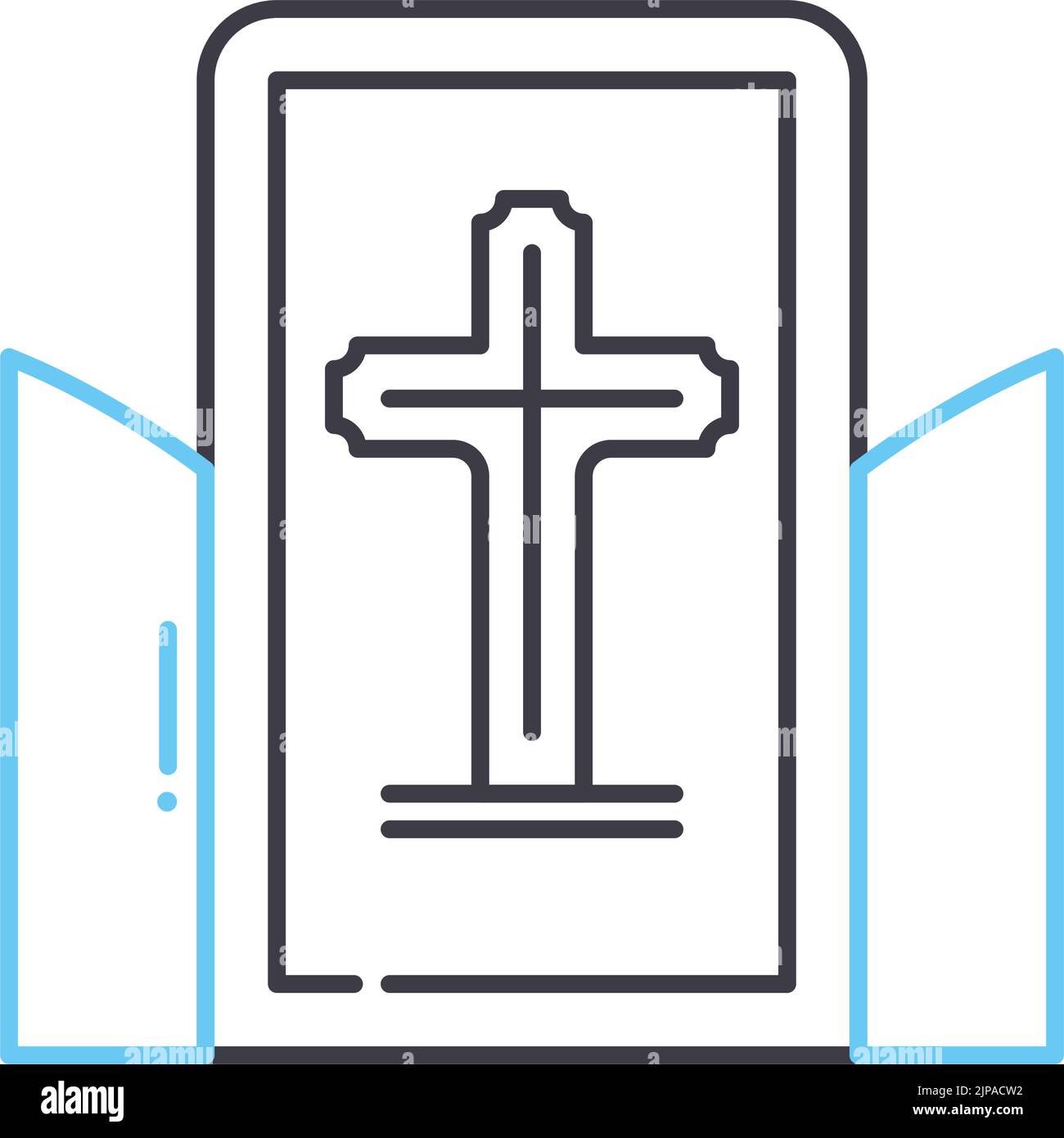 Grabliniensymbol, Umrisssymbol, Vektorgrafik, Konzeptzeichen Stock Vektor