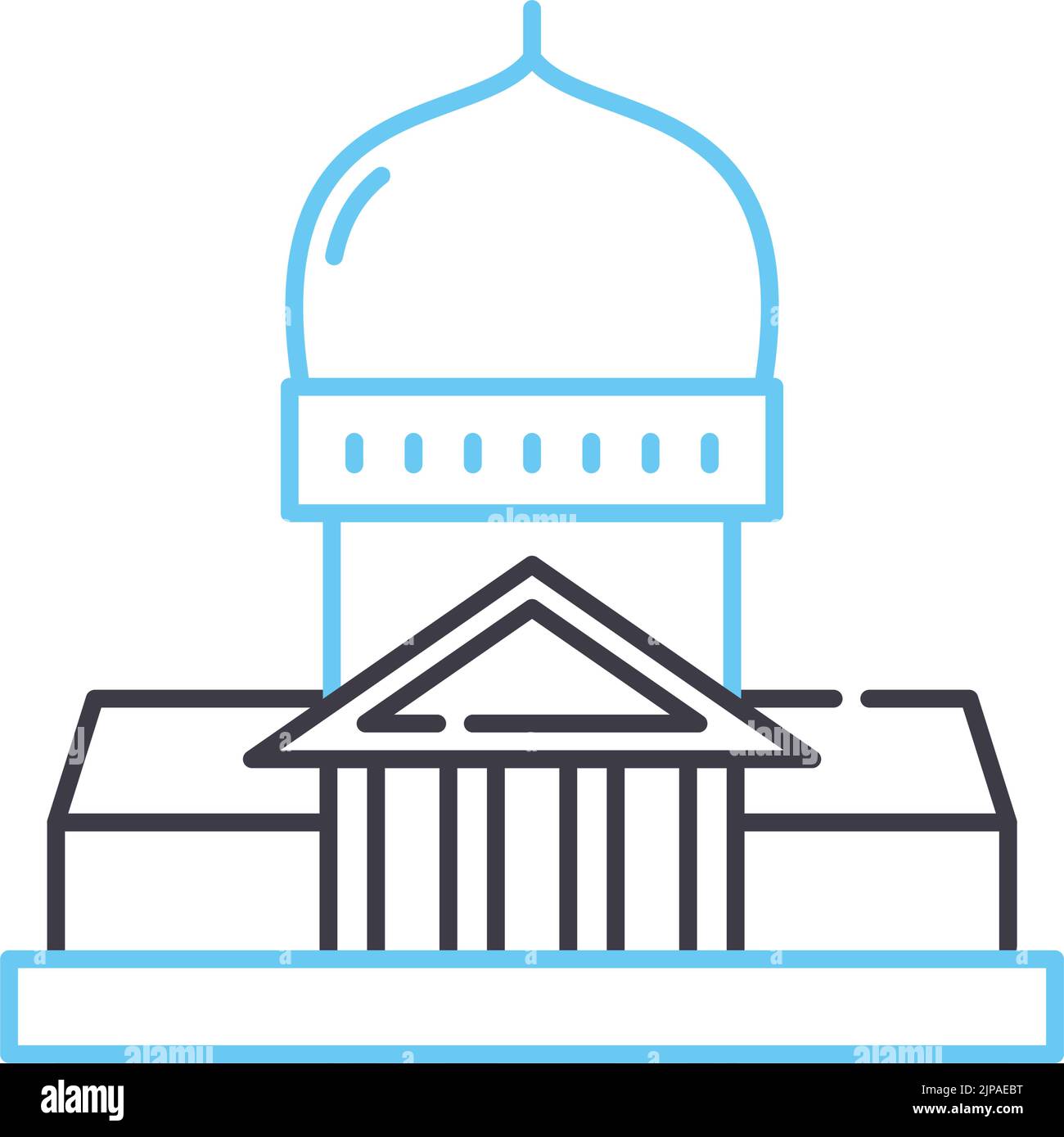 Geschichte Museum Linie Symbol, Umriss Symbol, Vektor-Illustration, Konzept Zeichen Stock Vektor