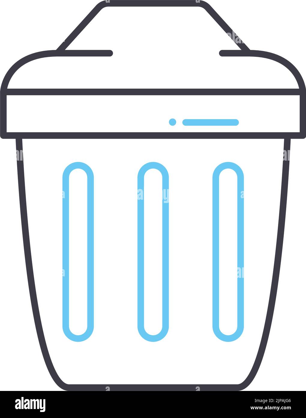 Papierkorbsymbol, Umrisssymbol, Vektordarstellung, Konzeptzeichen Stock Vektor