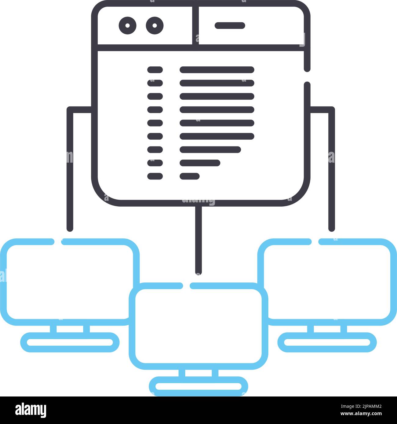 Symbol für die lokale Serverzeile, Umrisssymbol, Vektordarstellung, Konzeptzeichen Stock Vektor