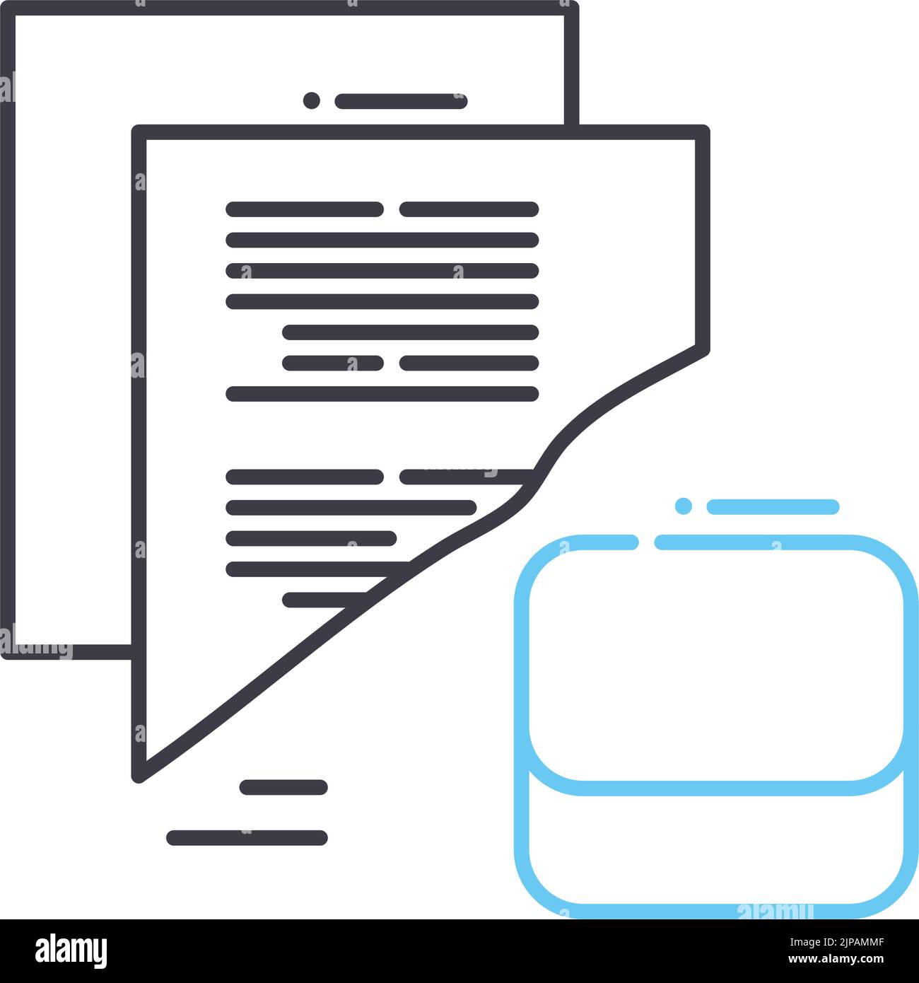 Symbol für SSL-Zertifikatzeile, Umrisssymbol, Vektordarstellung, Konzeptzeichen Stock Vektor