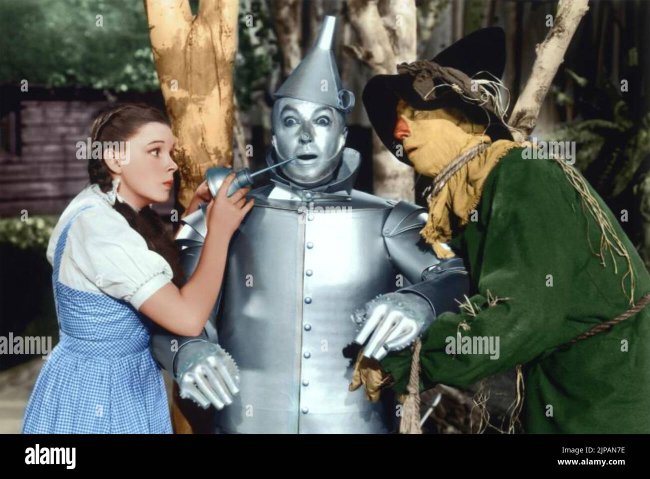 THE WIZARD OF OZ 1939 MGM-Film von links: Judy Garland (Dorothy), Jack Haley (Tin man), Ray Bolger (Scarecrow) Stockfoto