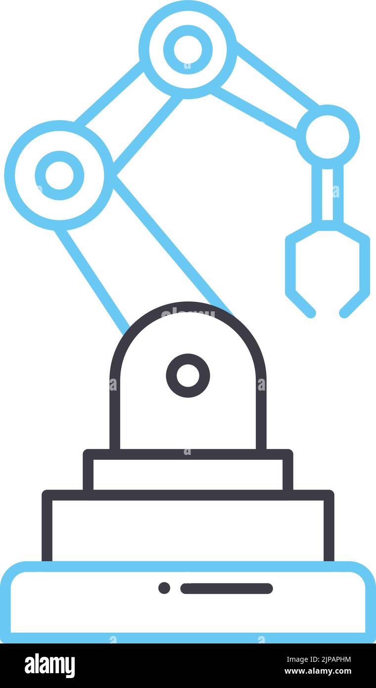 Mechanisches Handliniensymbol, Umrisssymbol, Vektordarstellung, Konzeptzeichen Stock Vektor