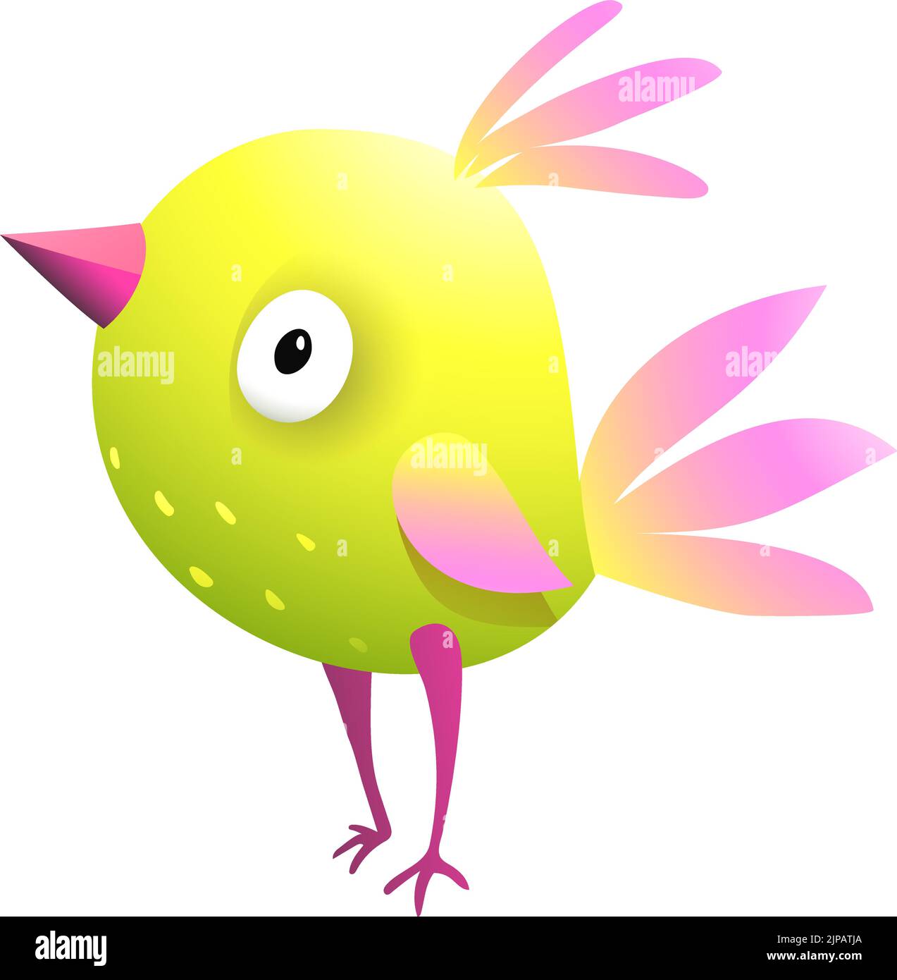 kleiner gelber Vogel-Tier-Cartoon-Aufkleber 4557419 Vektor Kunst bei  Vecteezy