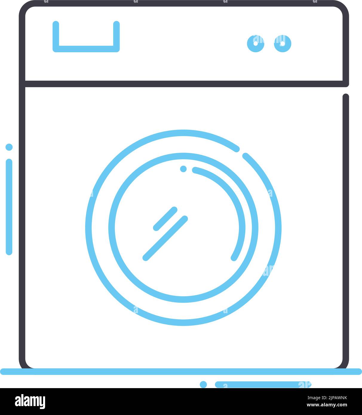 Liniensymbol der Waschmaschine, Umrisssymbol, Vektordarstellung, Konzeptzeichen Stock Vektor