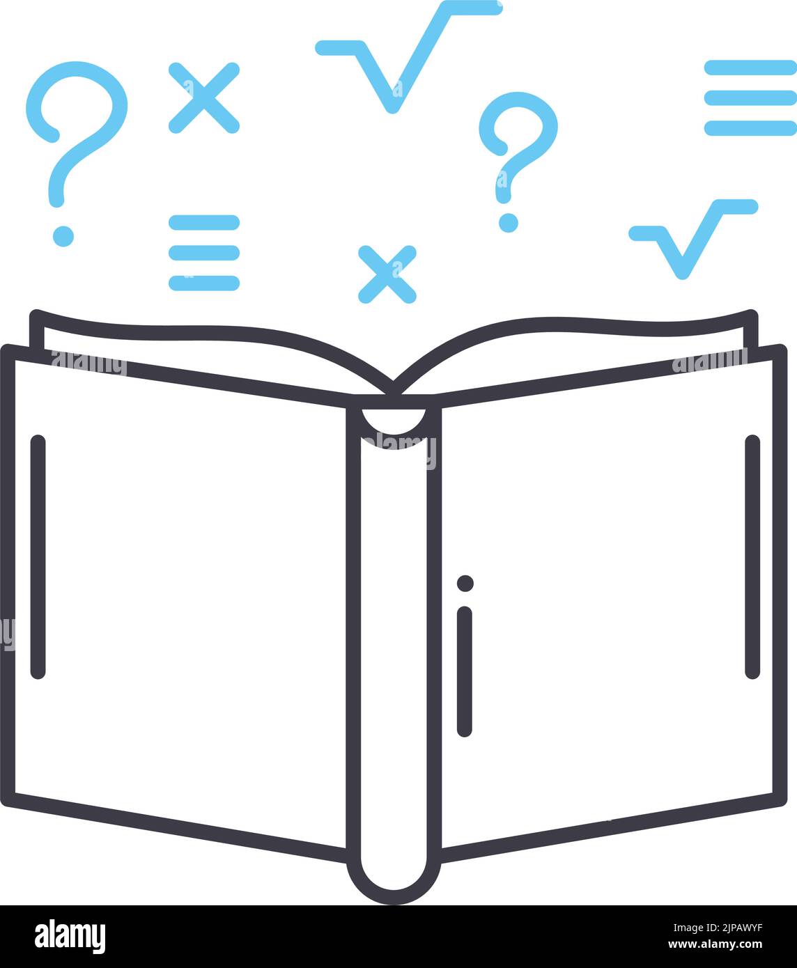 Symbol für Hausaufgaben, Umrisssymbol, Vektordarstellung, Konzeptzeichen Stock Vektor