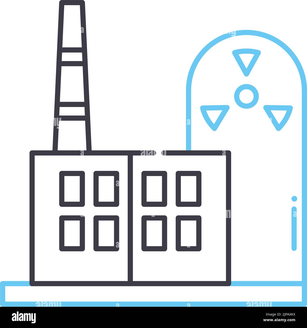 Liniensymbol für Kernkraftwerke, Umrisssymbol, Vektordarstellung, Konzeptzeichen Stock Vektor