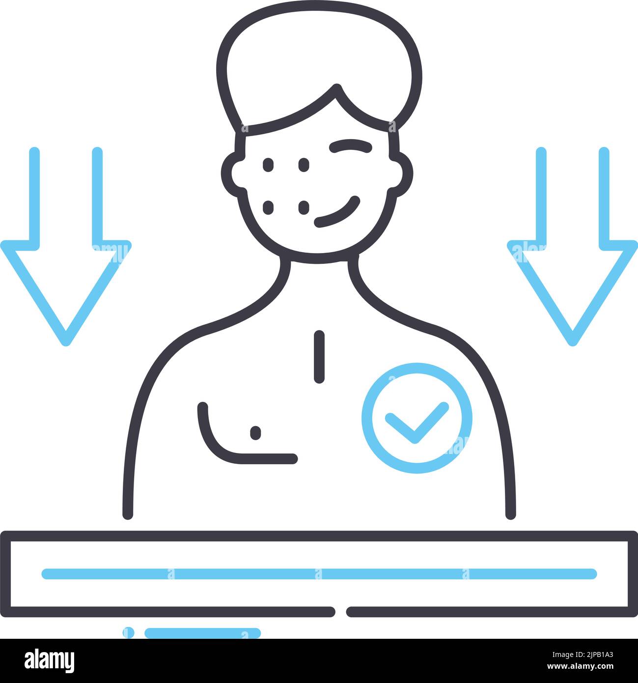 Symbol für die Erkennungslinie, Umrisssymbol, Vektordarstellung, Konzeptzeichen Stock Vektor