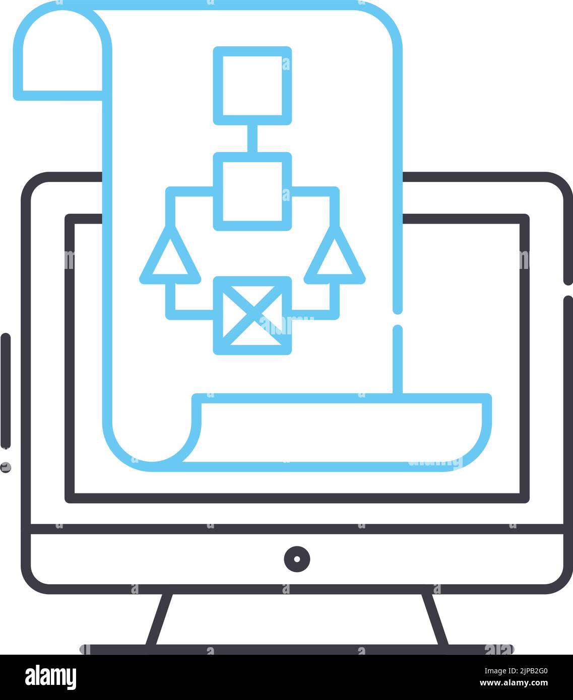 sitemap-Liniensymbol, Umrisssymbol, Vektordarstellung, Konzeptzeichen Stock Vektor